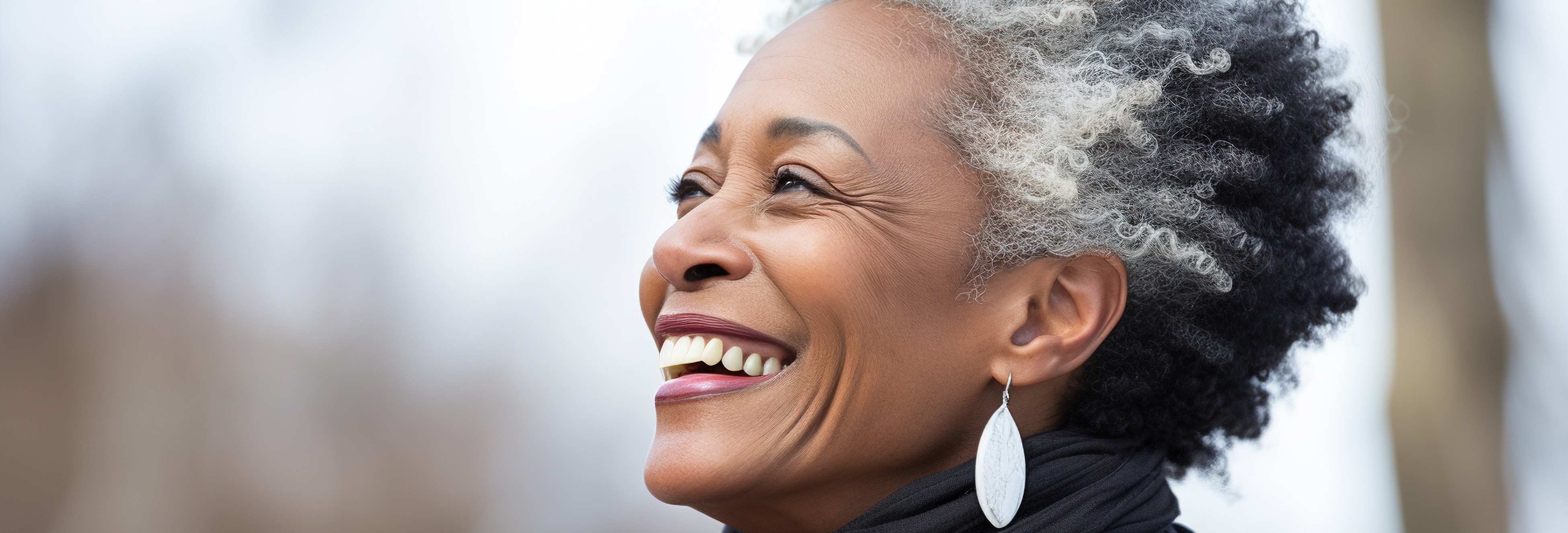 older african american woman with gray hair