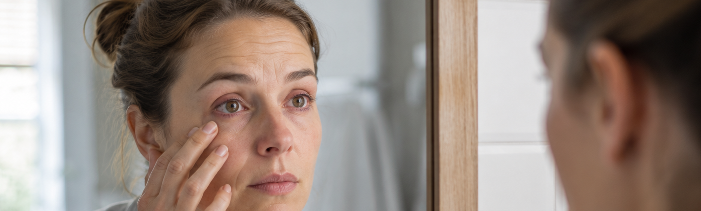 woman with dry eyes in mirror-1