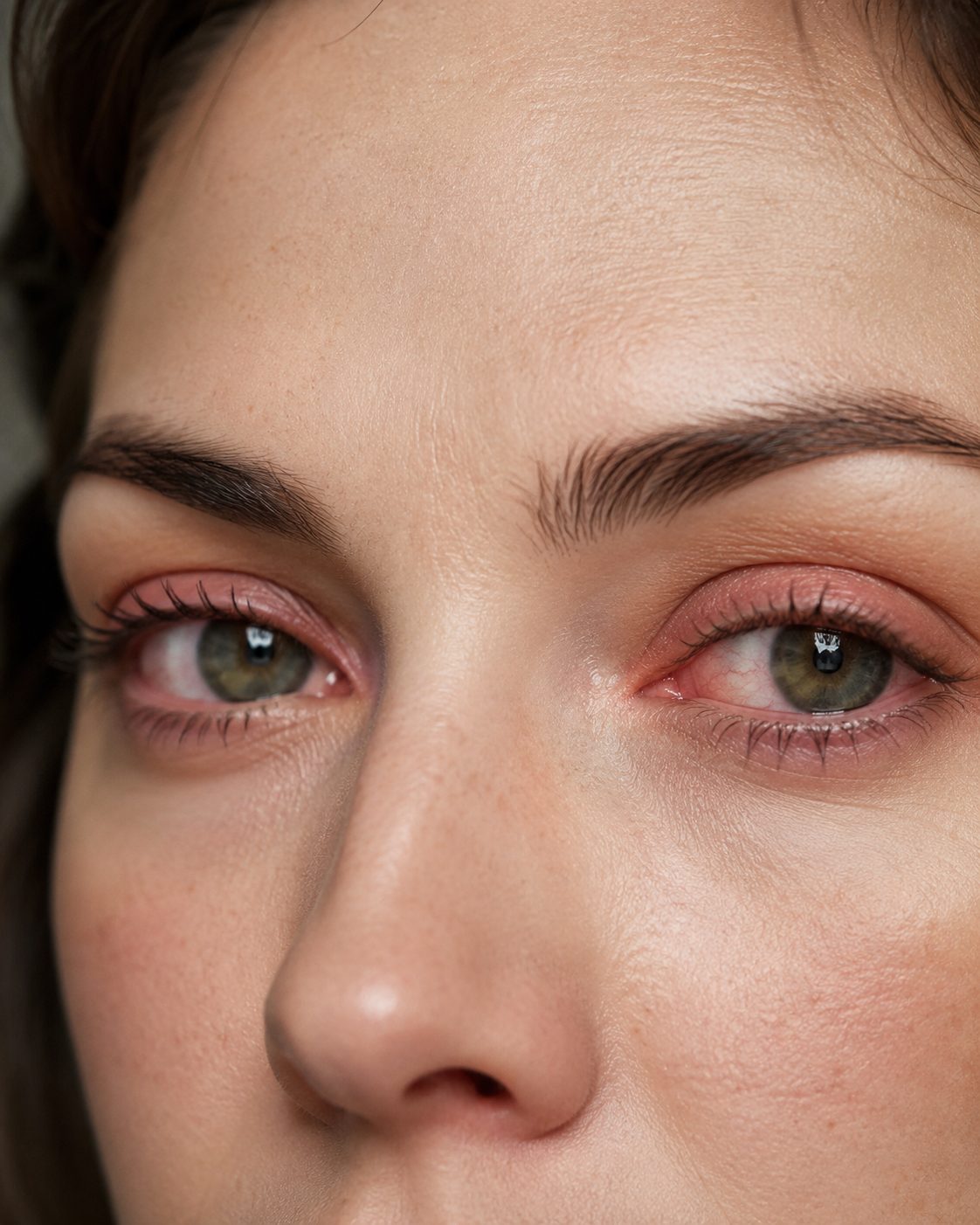 woman with dry eyes looking at camera